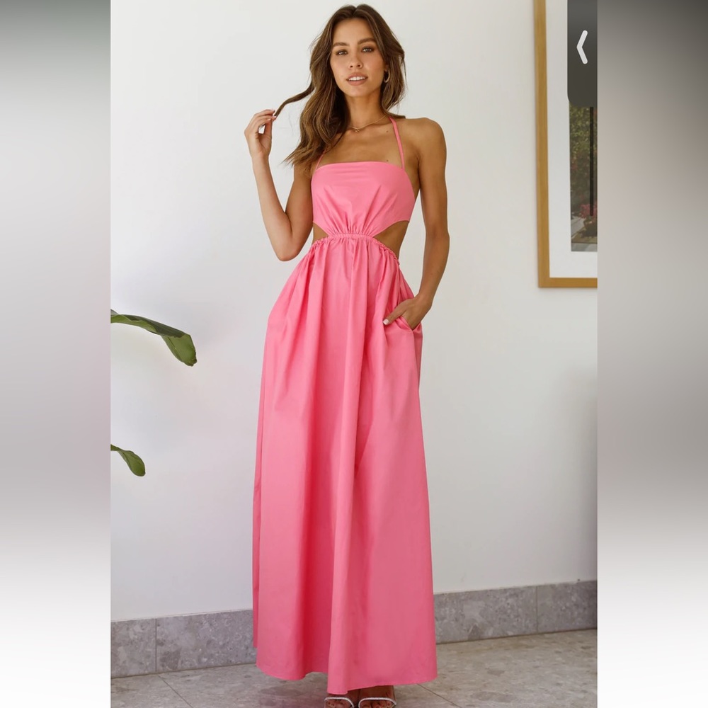 Pink Hello Molly maxi dress. Literally never wore this dress- perfect condition!